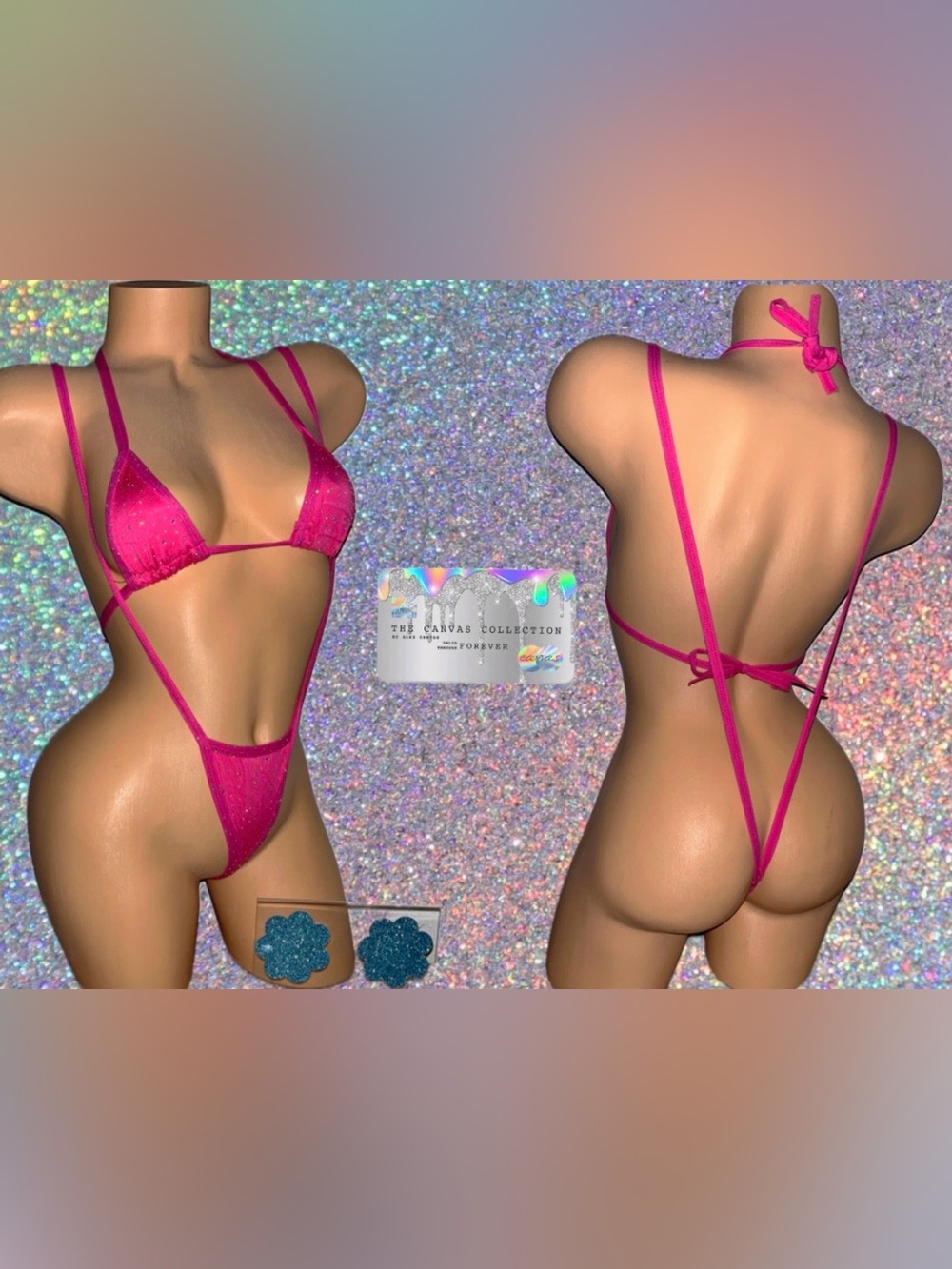 Exotic Dancewear: Sparkling Fuchsia Slingshot